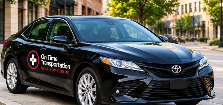 On Time Transportation sedan in Lewiston